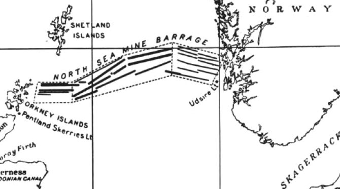 naval sea mine barrage map 1918