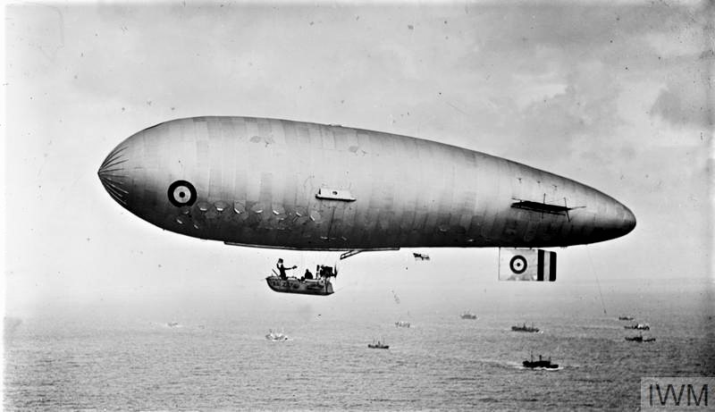 Dropping a Bomb from an SSZ Airship, WW1